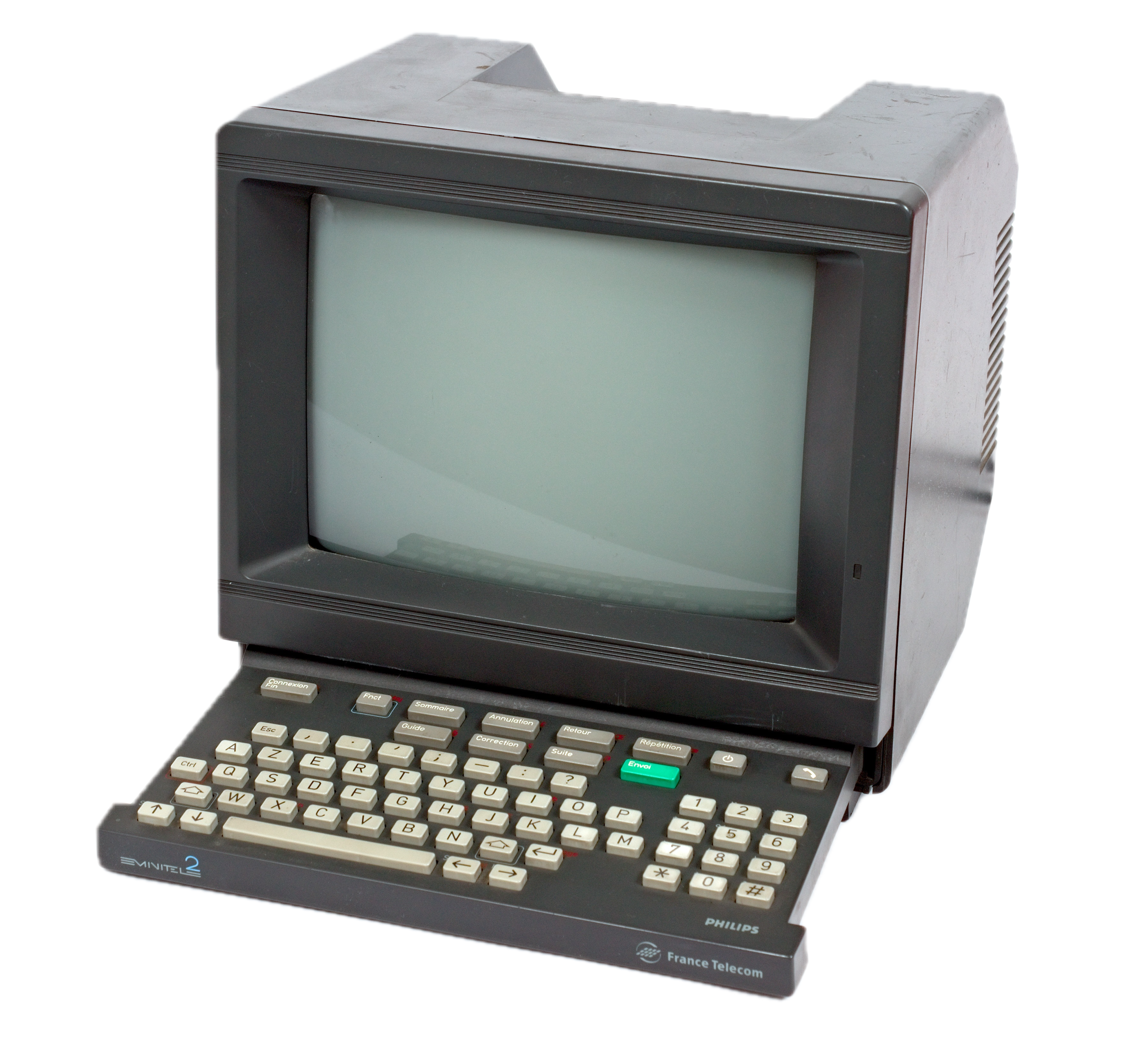 Transparent image of a Minitel device