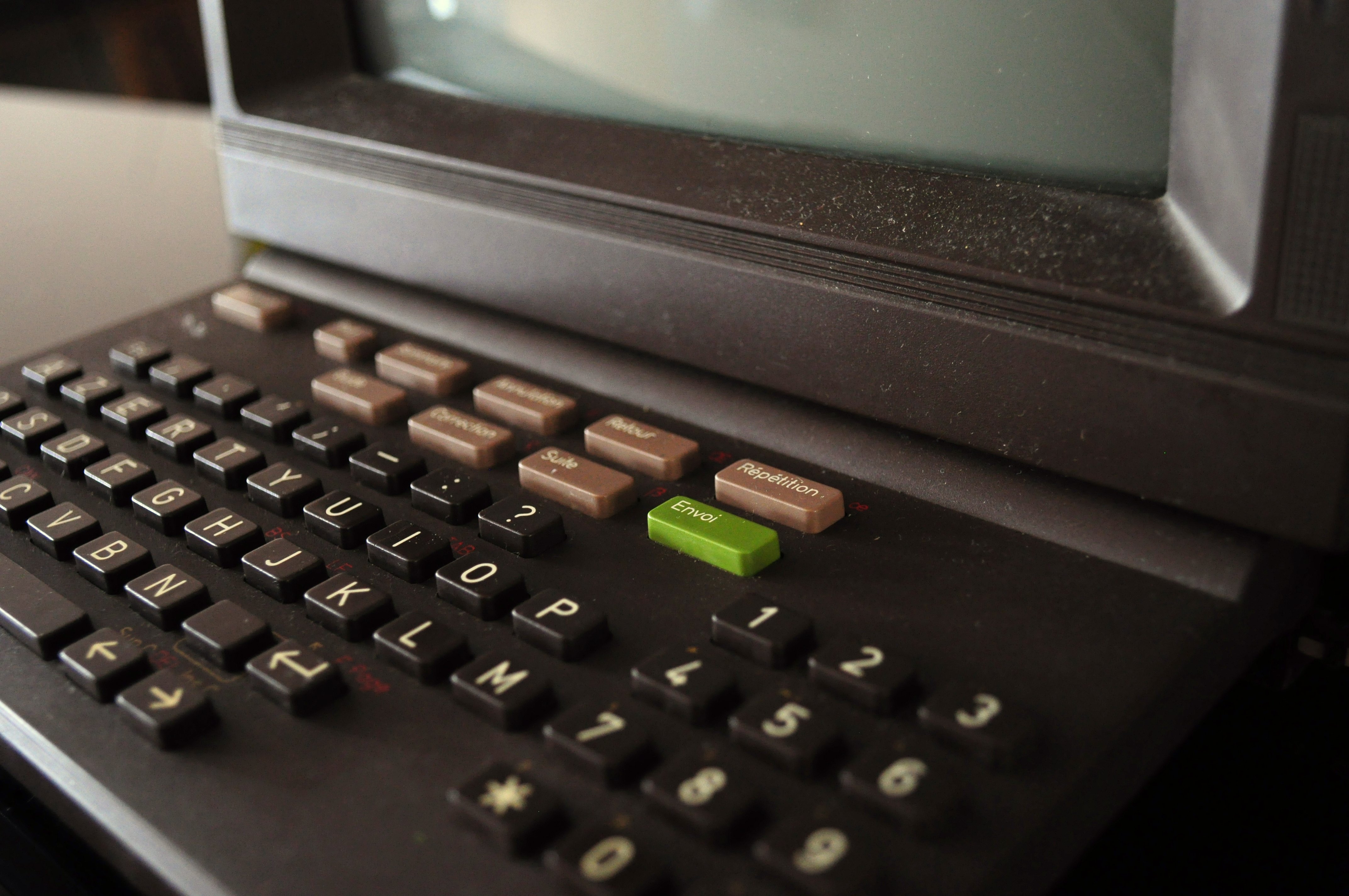 Close up of a minitel keyboard